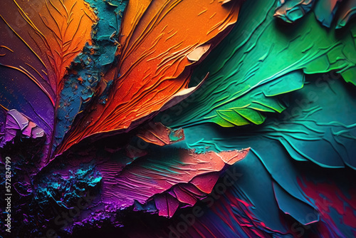 Fragment of multicolored texture painting. Generative AI © Kishore Newton