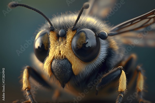 bee close up created using AI Generative Technology © Pradeep