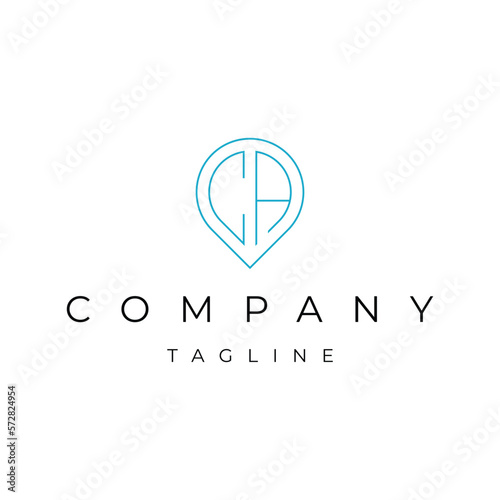 Letter CA AC initial point pin map local icon logo design vector template