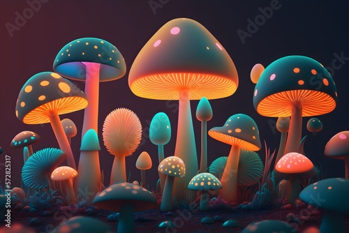 mushroom created using AI Generative Technology