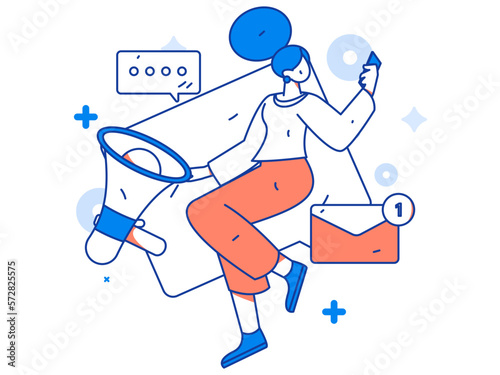 Notice bulletin vector creative flat hand drawn illustration
