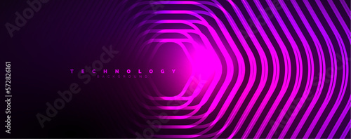 Techno shiny hexagons abstract background  technology energy space light concept  abstract background wallpaper design