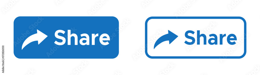 Blue share vector icons collection Blue share vector icons collection