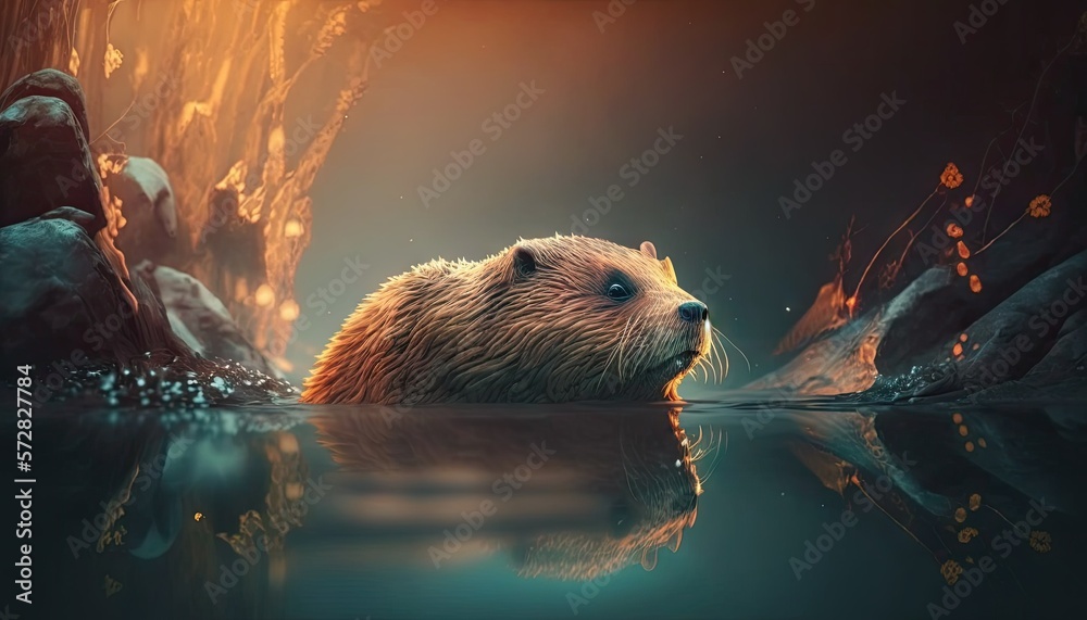Cool, Epic, Artistic, Beautiful, and Unique Illustration of Beaver