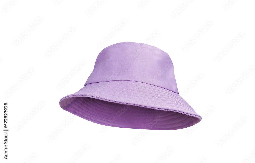 purple bucket hat isolated on white background - obrazy, fototapety, plakaty 