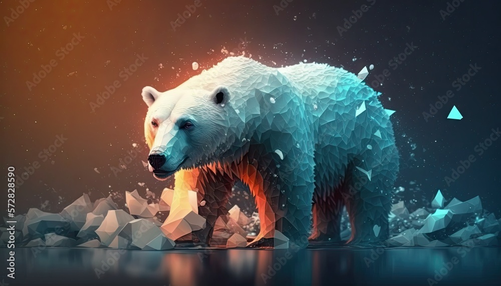 Cool, Epic, Artistic, Beautiful, and Unique Illustration of polar bear