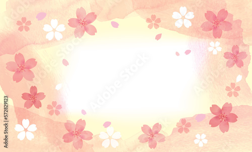 優しい 桜 背景イラスト © ヨーグル