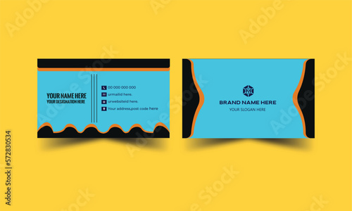 Creative modern name card and business card. Modern Business Card - Creative Set of modern business card print templates. Personal visiting card with company logo. Vector illustration. 