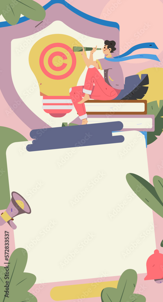 Fototapeta premium Education learning people flat vector concept hand drawn illustration 