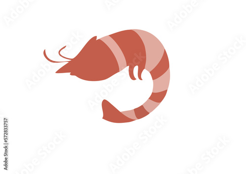 Shrimp icon with flat design
