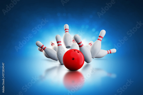 Bowling ball on 3d illustration