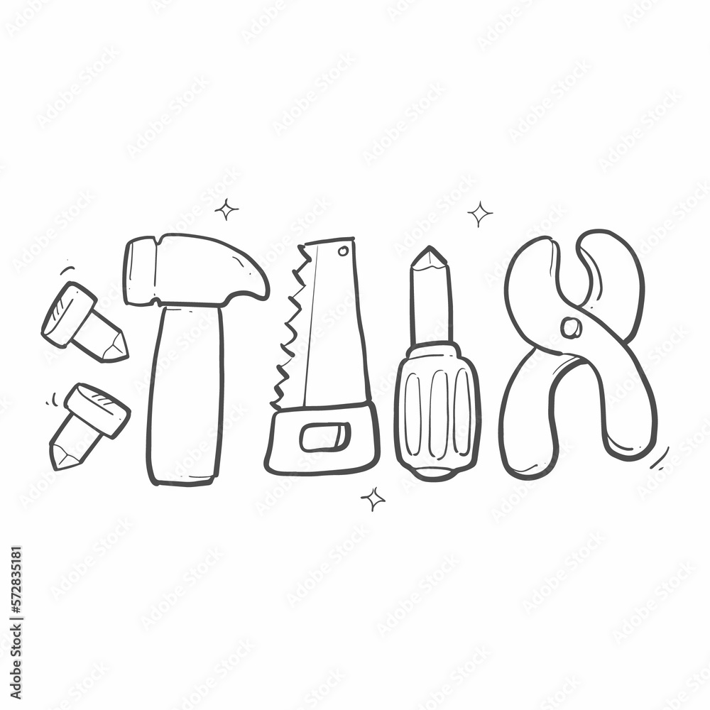 doodle illustration in white background doodle illustration in white background