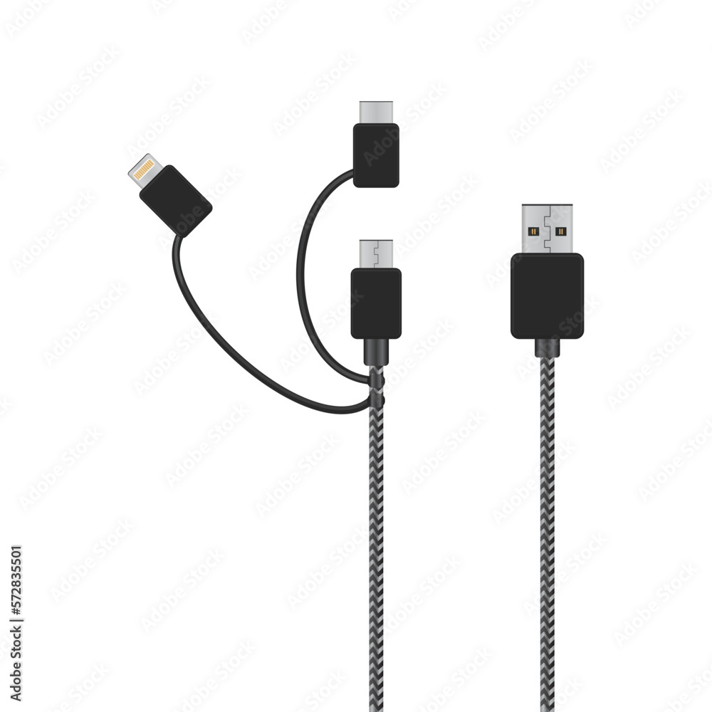 usb cable isolated on white background usb cable isolated on white background
