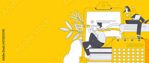 Education learning people flat vector concept hand drawn illustration
