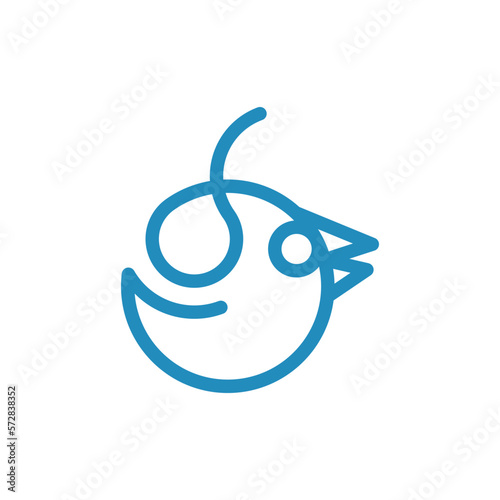 Cute bird line simplicity creative logo design