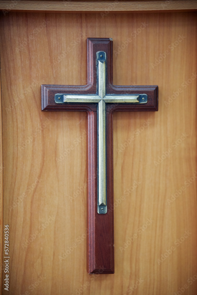 wooden cross on the wall