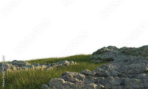 rock with grass hill png landscape