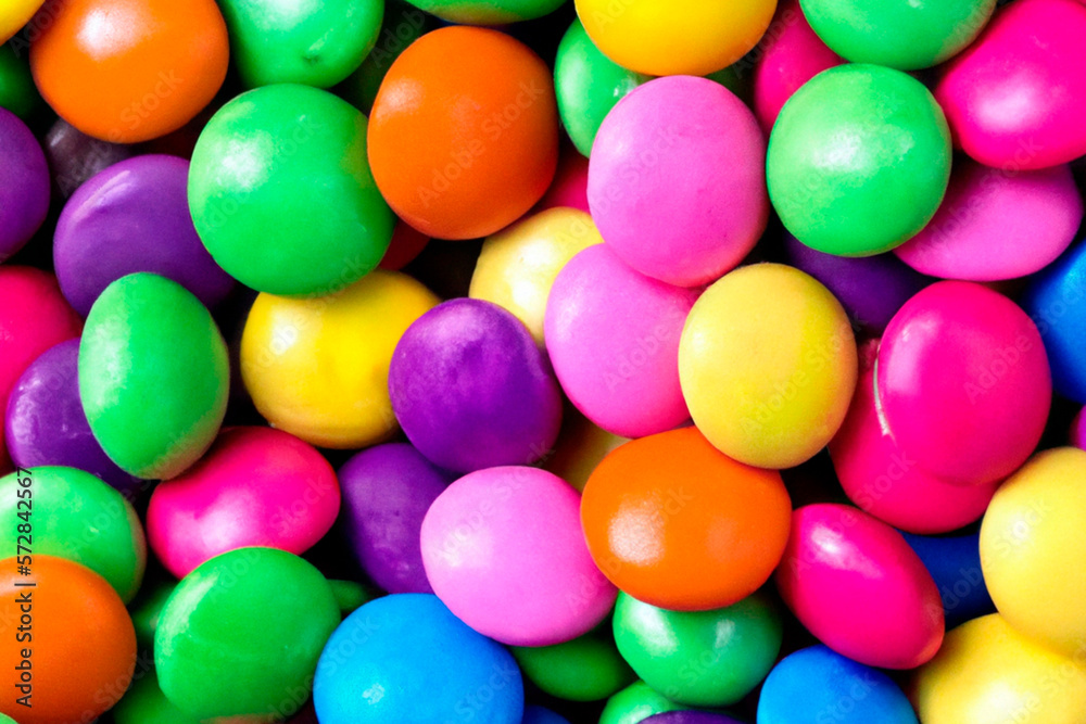 3d illustration of mixed spherical colored chocolates 3d illustration of mixed spherical colored chocolates