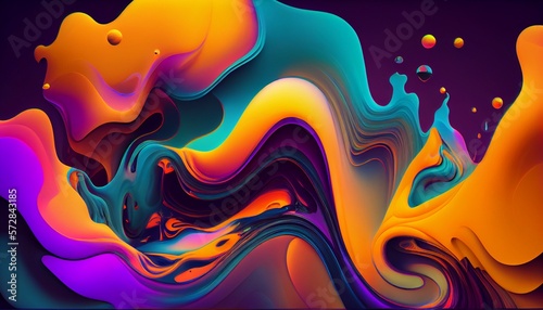Fluid wave abstract background. Generative AI, Generative, AI