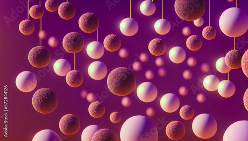 Wallpaper Mural background of particles, spheres particles with spheres blur in background, colorful particles. generative ai Torontodigital.ca