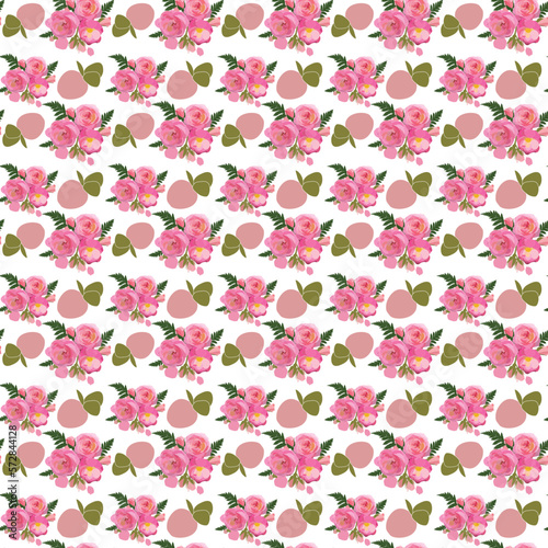 seamless pattern with pink roses flowers for textile fabric.