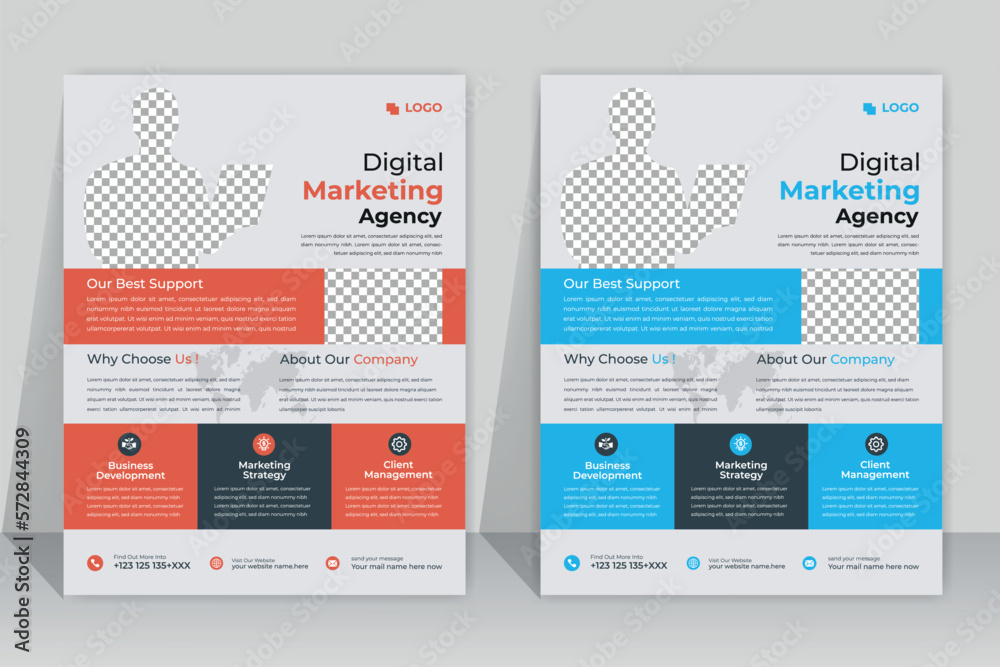 Corporate business flyer template design set with blue and red color. marketing, business proposal, promotion, advertise, publication, cover page. marketing social media post template. Corporate business flyer template design set with blue and red color. marketing, business proposal, promotion, advertise, publication, cover page. marketing social media post template.