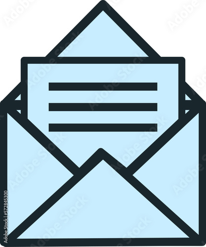 開封された手紙のアイコンイラスト