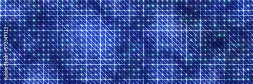 Technology background with glowing grid and dots