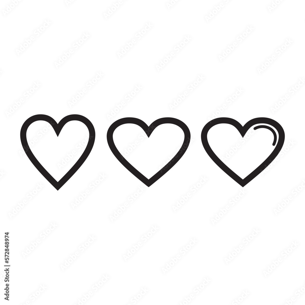 Heart icons vector, concept of love for your website Heart icons vector, concept of love for your website