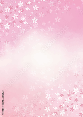 水彩の桜の花のベクターイラスト背景