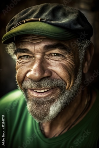 Beautiful Saint Patrick's Day Parade Celebrating Diversity Equity and Inclusion: Hispanic Man in Festive Green Attire Celebration of Irish Culture and Happiness (generative AI) © Get Stock