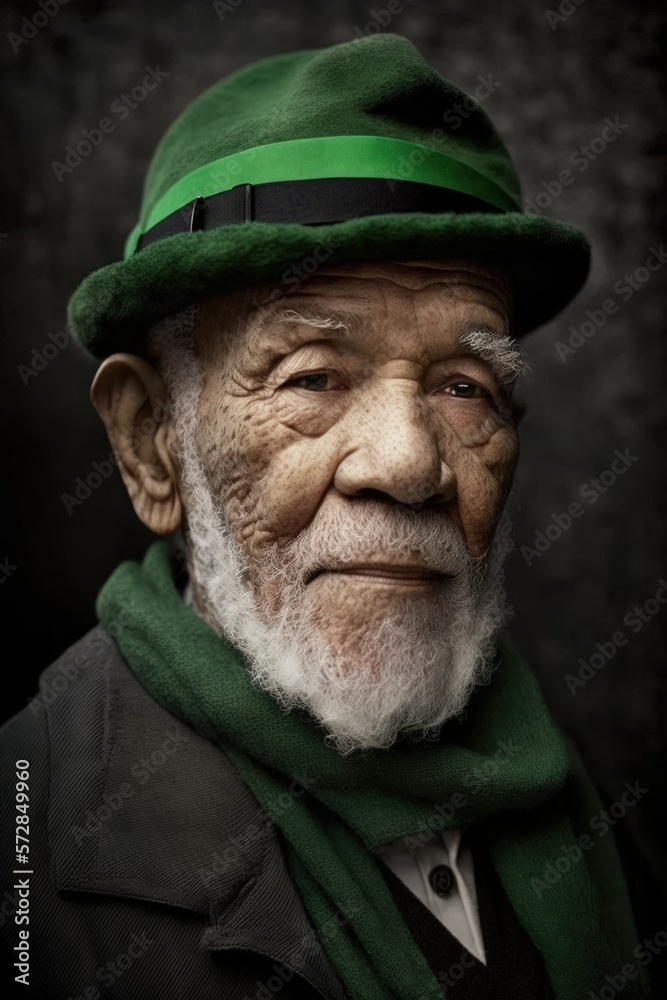Beautiful Saint Patrick's Day Parade Celebrating Diversity Equity and Inclusion: Multiracial Elderly Man in Festive Green Attire Celebration of Irish Culture and Happiness (generative AI) Beautiful Saint Patrick's Day Parade Celebrating Diversity Equity and Inclusion: Multiracial Elderly Man in Festive Green Attire Celebration of Irish Culture and Happiness (generative AI)