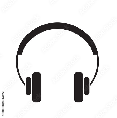 An illustration of an earphone icon on a white background