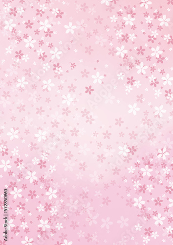 水彩の桜の花のベクターイラスト背景