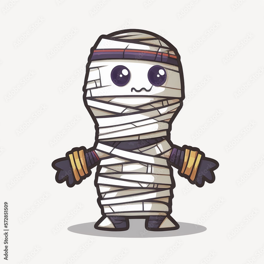 Cute cartoon mummy isolated on white background Cute cartoon mummy isolated on white background