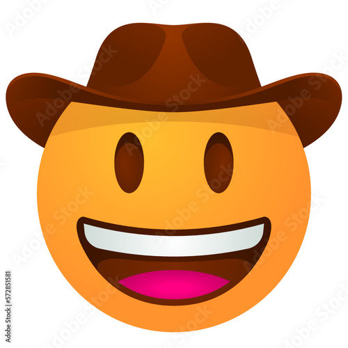 Emoji face in a cowboy hat