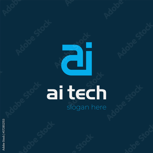 letter ai lowercase identity logo design, Letter shape icon design element, minimalist style for business technology and company identity