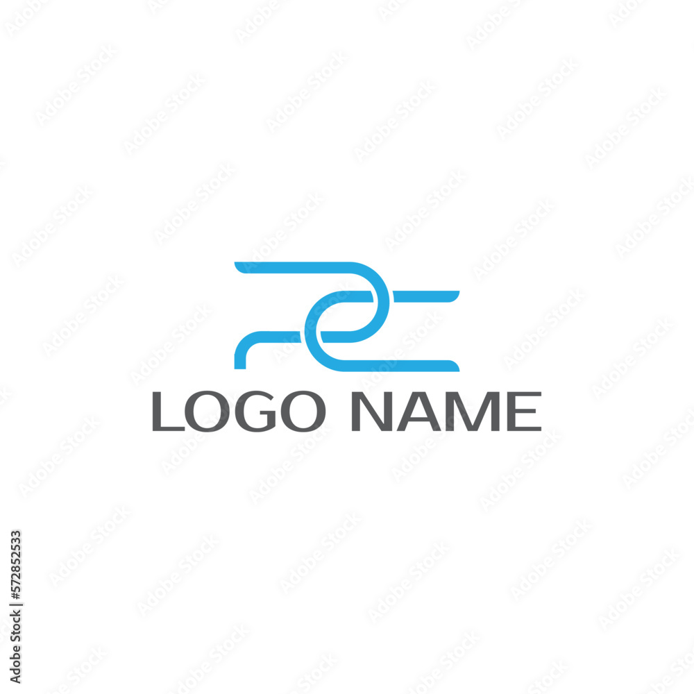 Vector minimalist elegant pc monogram logo design