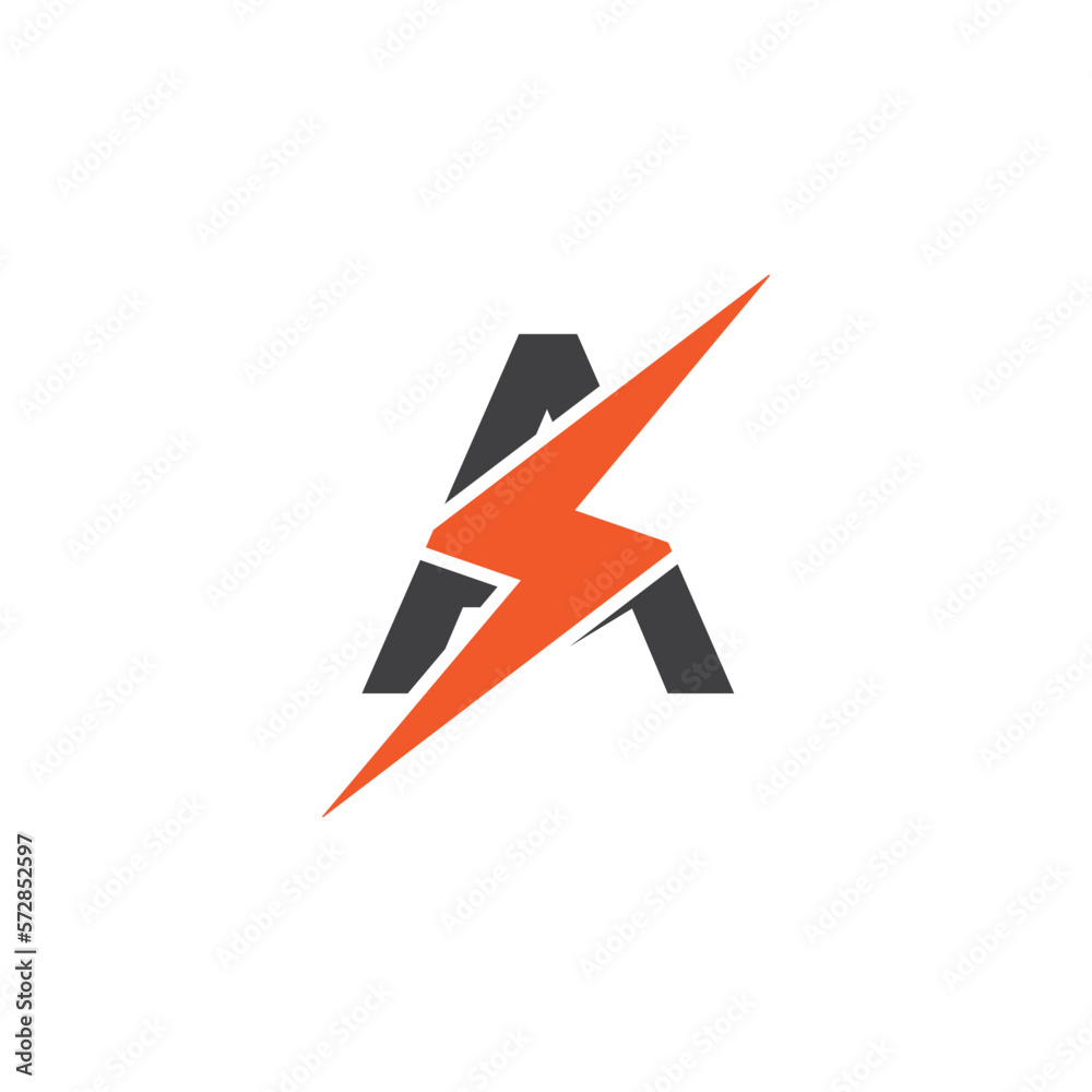 Electric A logo template design vector, emblem, design concept, creative symbol, icon Electric A logo template design vector, emblem, design concept, creative symbol, icon