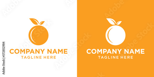 logo design fruit orange simple icon illustration