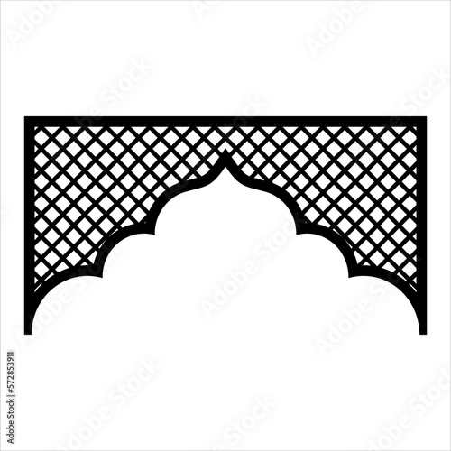 Laser cutting design for temple, Mandir Jali, Partition arch for temple decoration vector