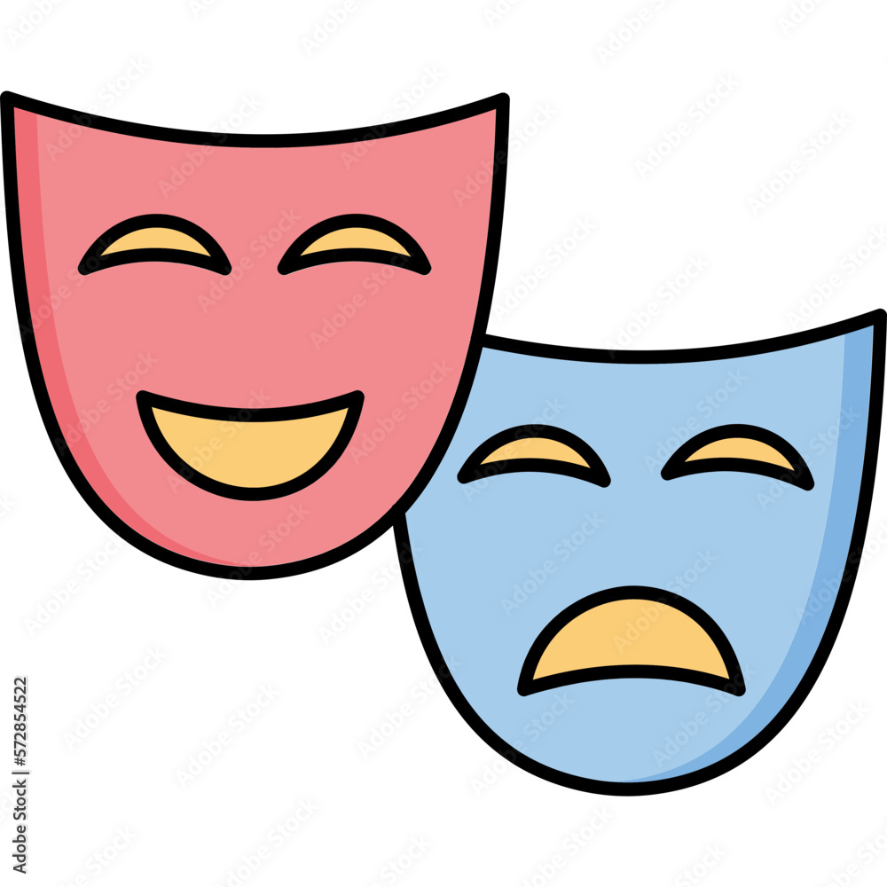 Comedy Mask Half Glyph Vector Icon which can easily modified  

