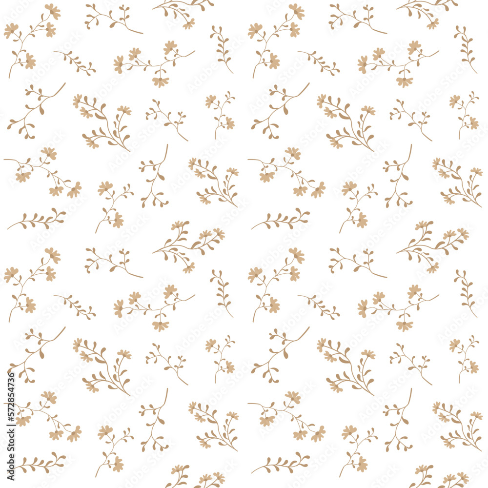 Cute vector seamless pattern with flowers. Creative kids seamless pattern for fabric, wrapping, textile, wallpaper, apparel. Seamless kids floral pattern. Repeatable vector illustration. 