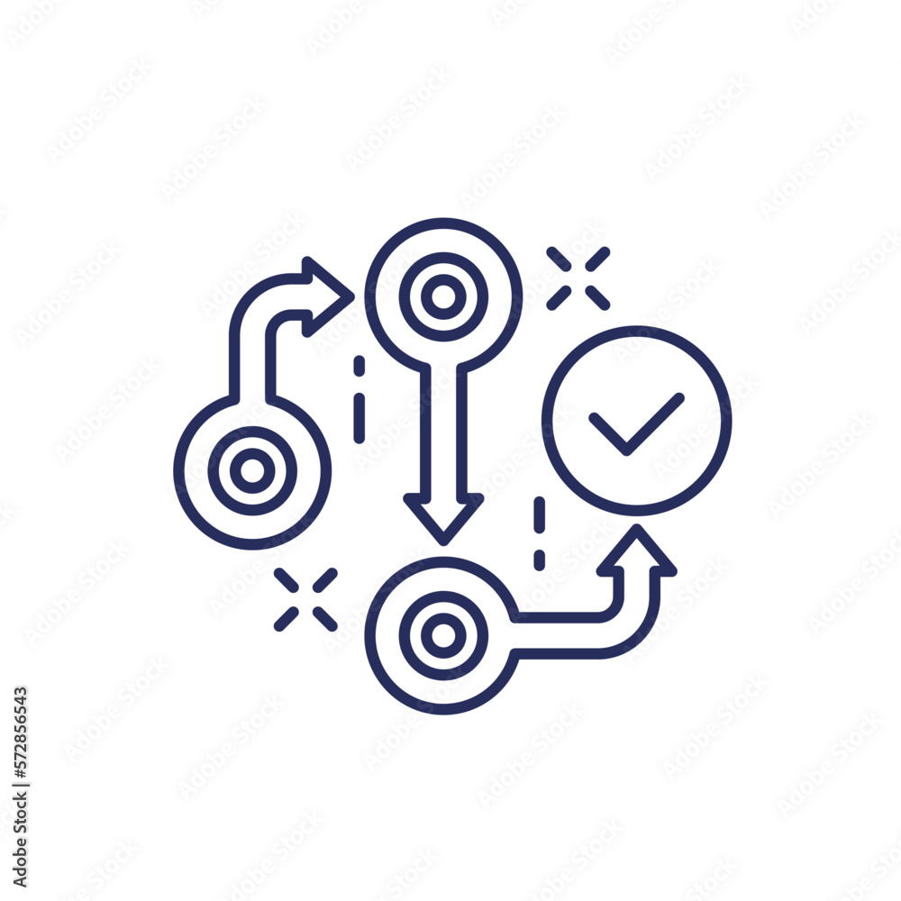Methodology line icon, development process vector Methodology line icon, development process vector