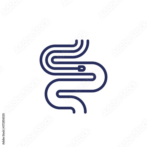 endoscopy procedure line icon on white