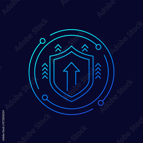 increase security icon, linear design