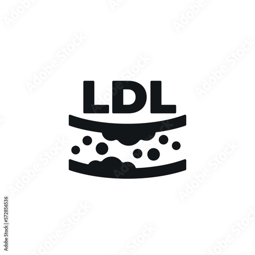 LDL cholesterol icon with an artery