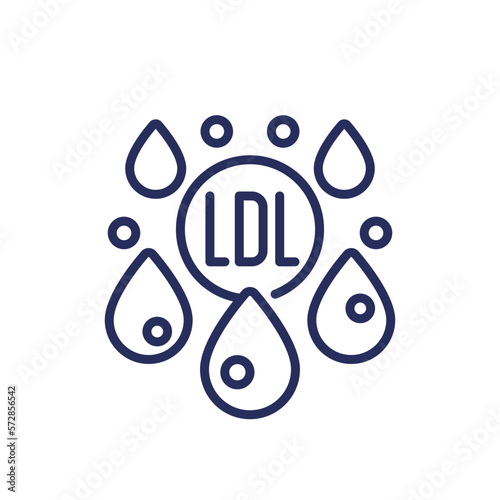 LDL Cholesterol line icon, low-density lipoprotein
