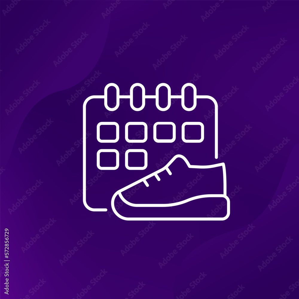 training schedule or running calendar line icon training schedule or running calendar line icon