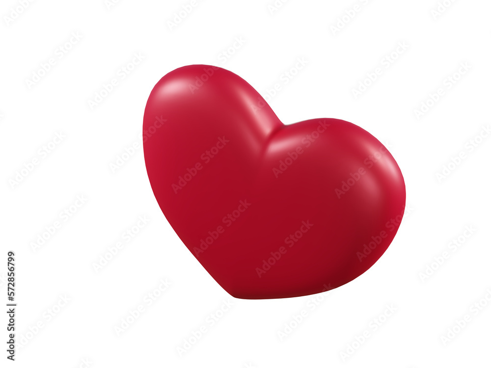 Heart love concept from 3D render design by shape heart emotion gift.